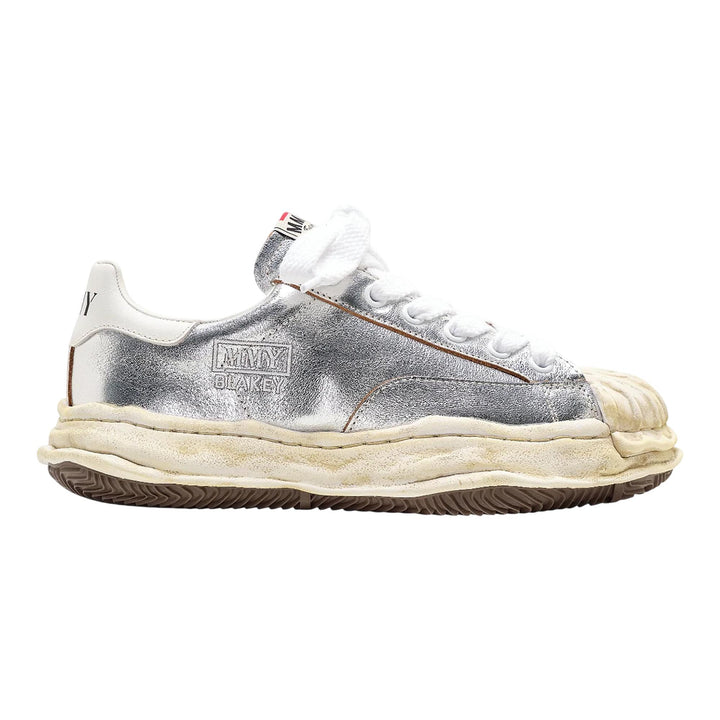 Club21 - MIHARA YASUHIRO - Blakey Original Sole Wrinkled Leather Low-Top Sneakers - SNEAKERS - Silver