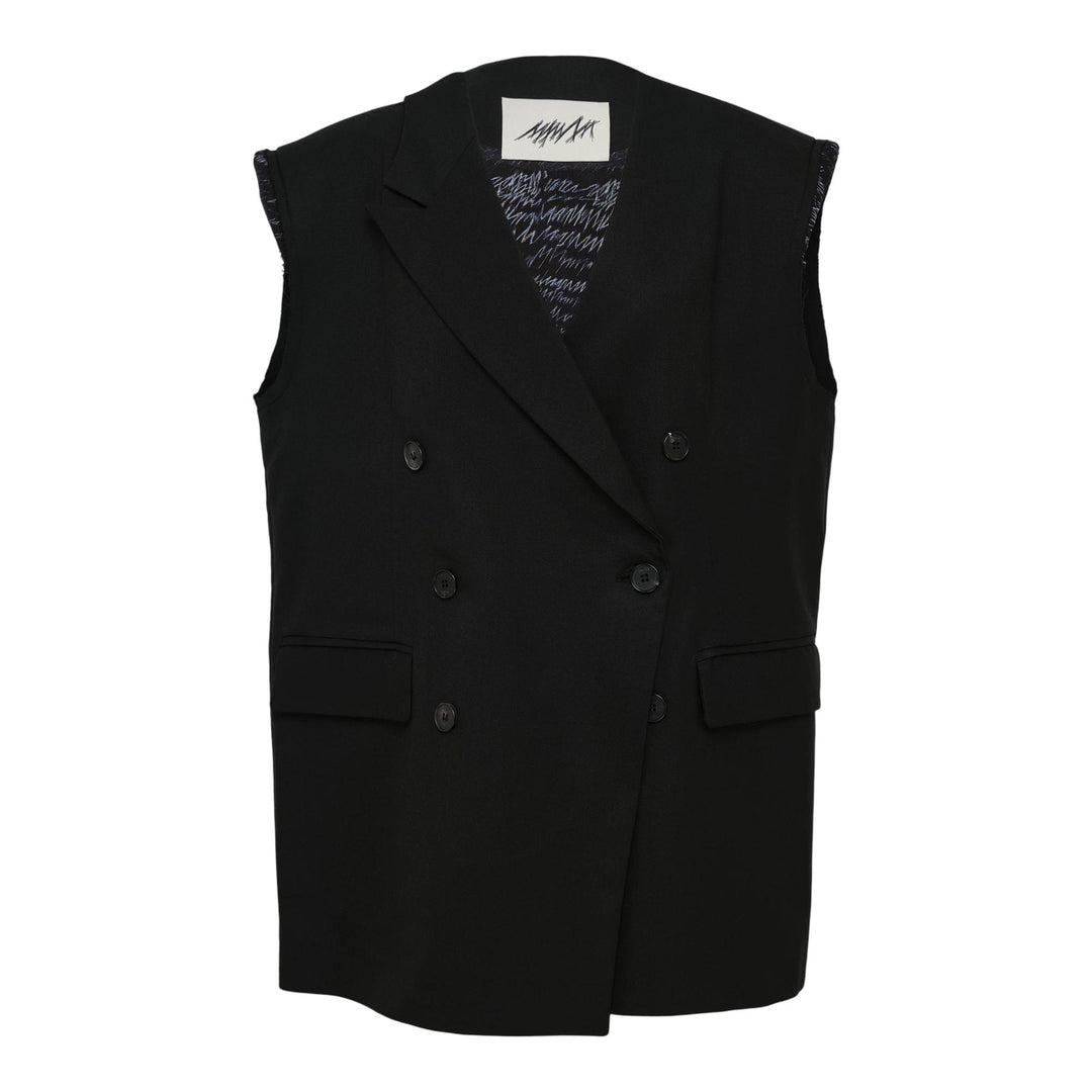 Club21 - MMAM - Double-Breasted Oversized Vest - VESTS - Black