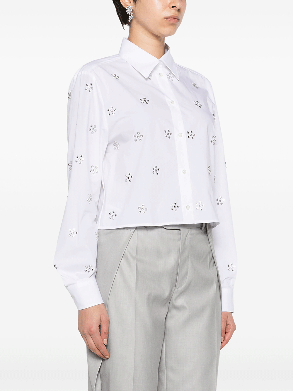 MSGM-Allover-Rhinestones-Cropped-Shirt-White-3