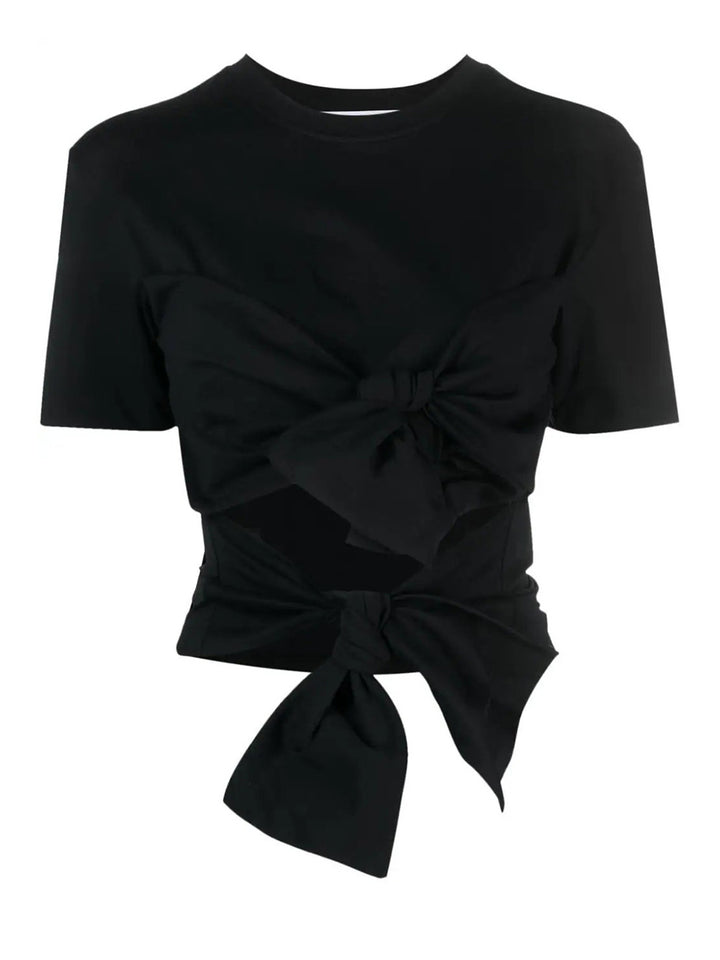     MSGM-Knotted-Details-T-Shirt-Black-1