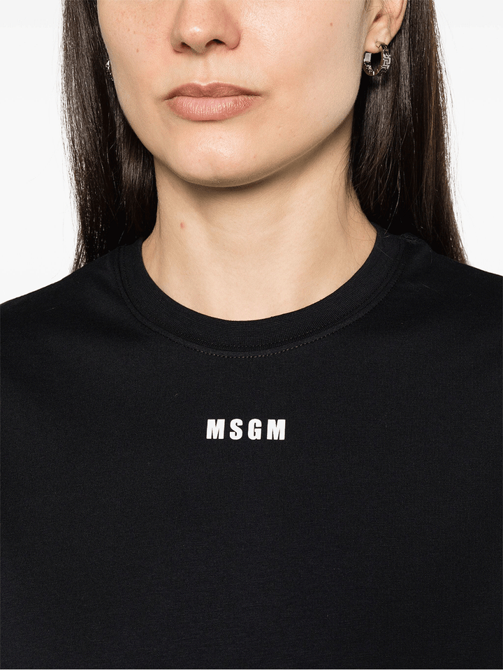 MSGM-Logo-T-Shirt-Dress-Black-5