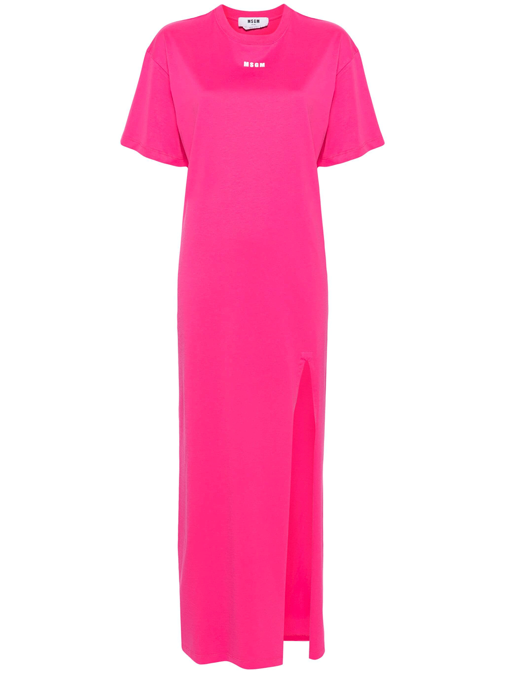 MSGM-Logo-T-Shirt-Dress-Fushia-1