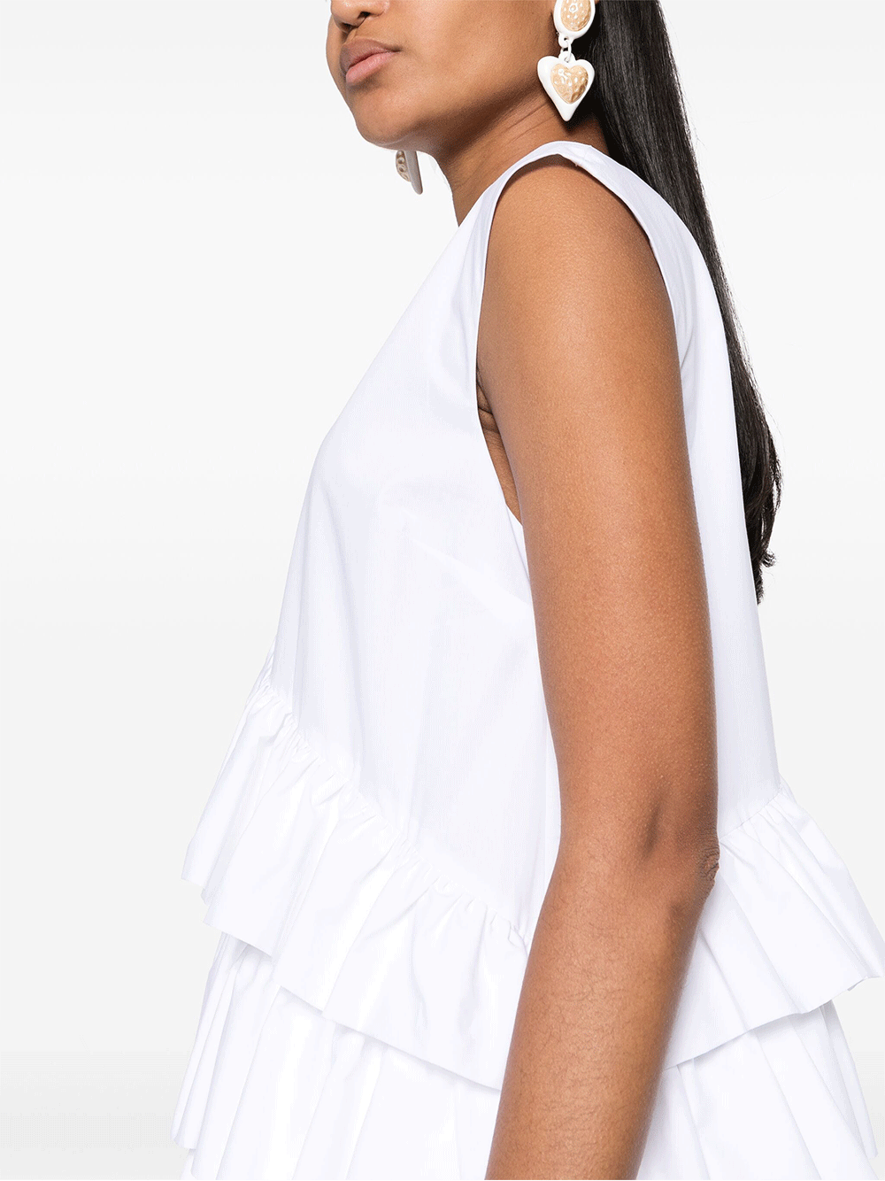 MSGM-Multi-Tier-Ruffles-Dress-White-5