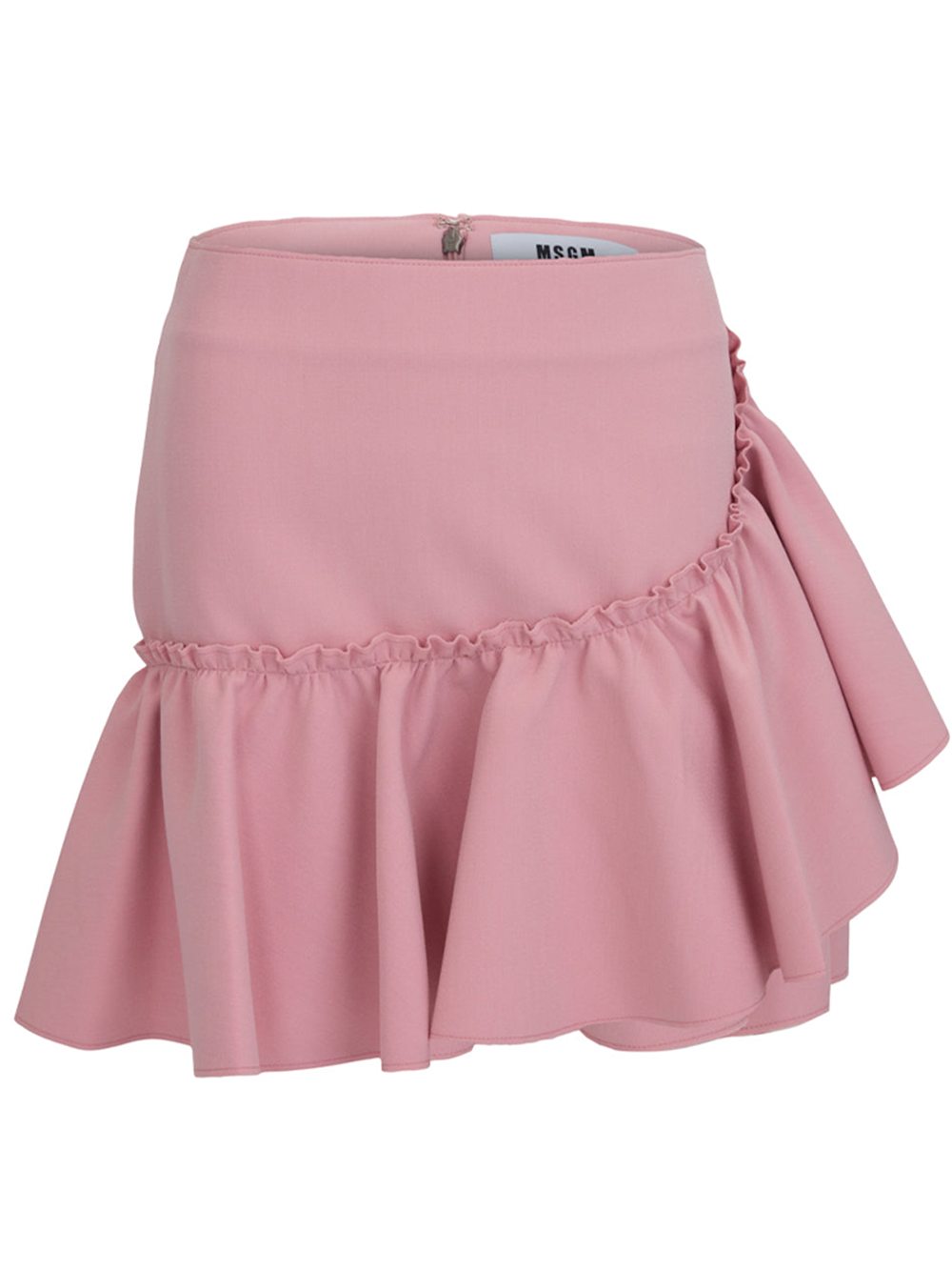 MSGM Ruffled Hem Mini Skirt Pink 1