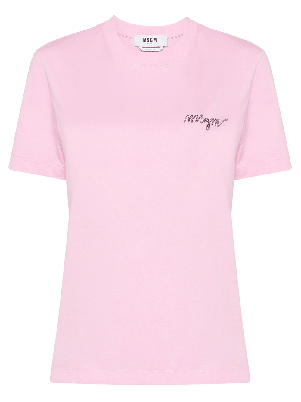 MSGM-Signature-Logo-T-Shirt-Fushia-1