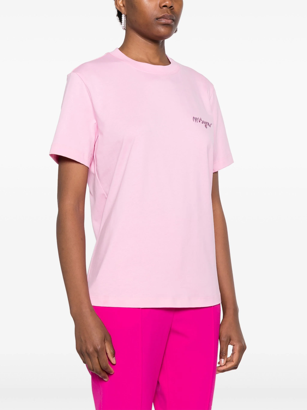 MSGM-Signature-Logo-T-Shirt-Fushia-3