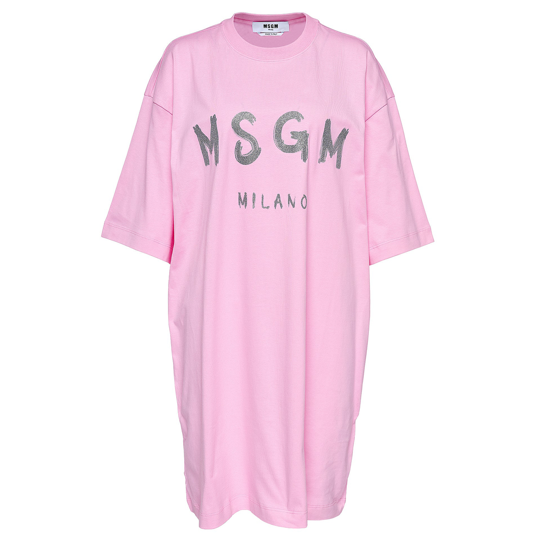 MSGM_Glitter_Brushstroke_T-Shirt_Pink