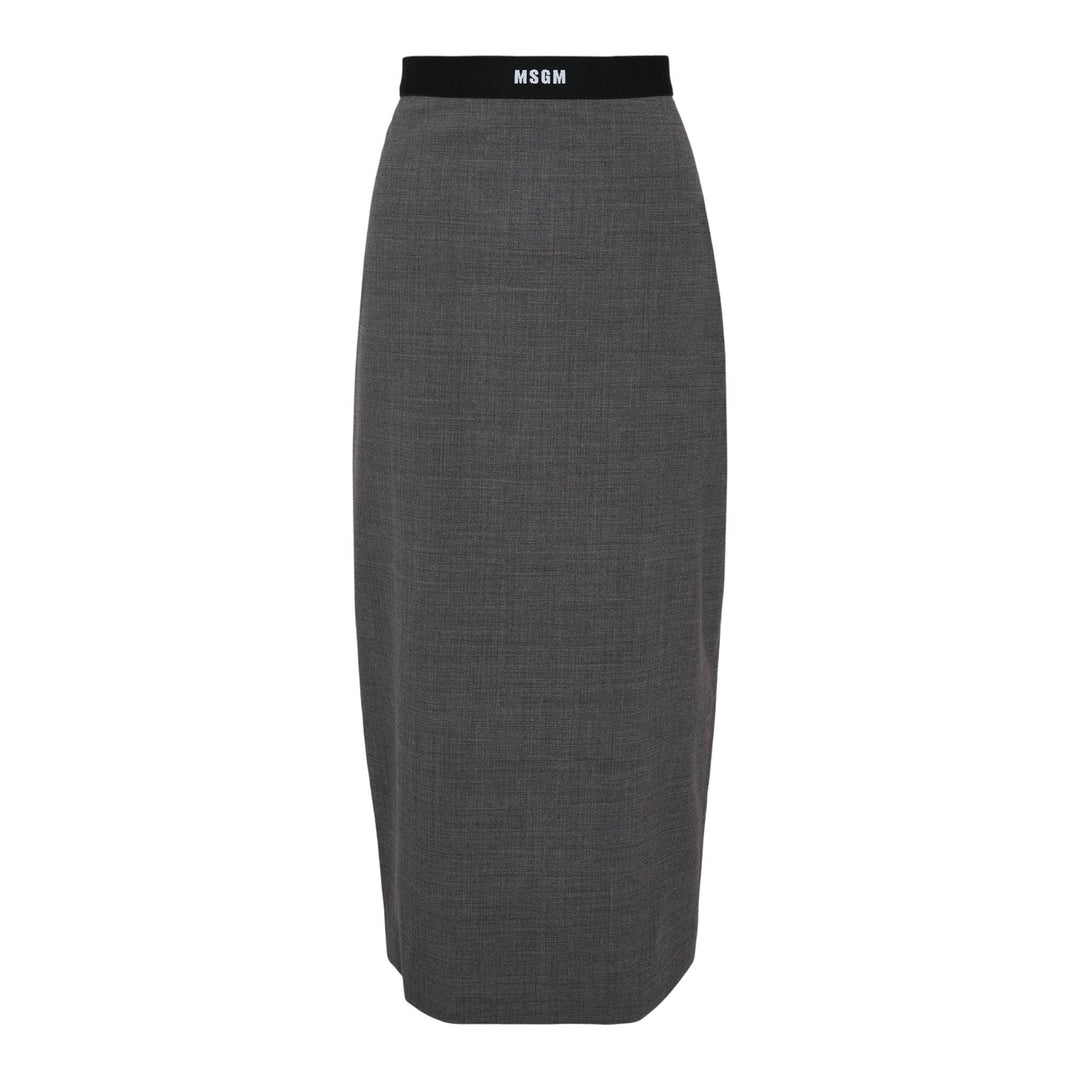 Club21 - MSGM - Logo On Waistband Skirt - SKIRTS - Grey