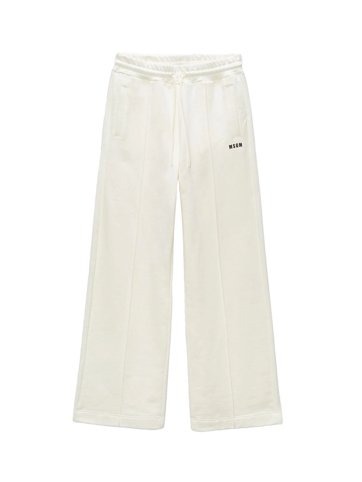 MSGM_Logo_Sweatpants_White