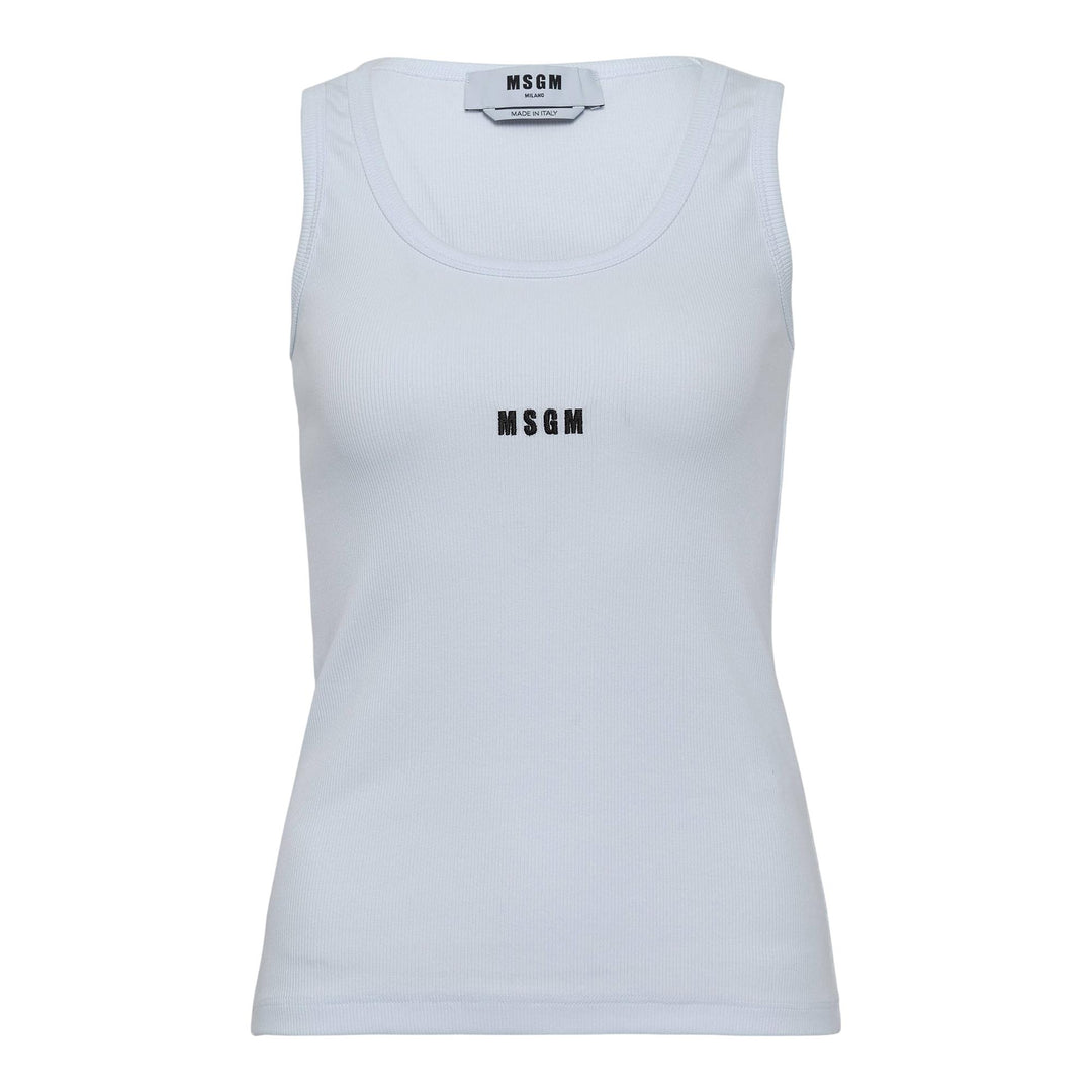 Club21 - MSGM - Msgm Logo Fitted Tank Top - TANK TOPS - White