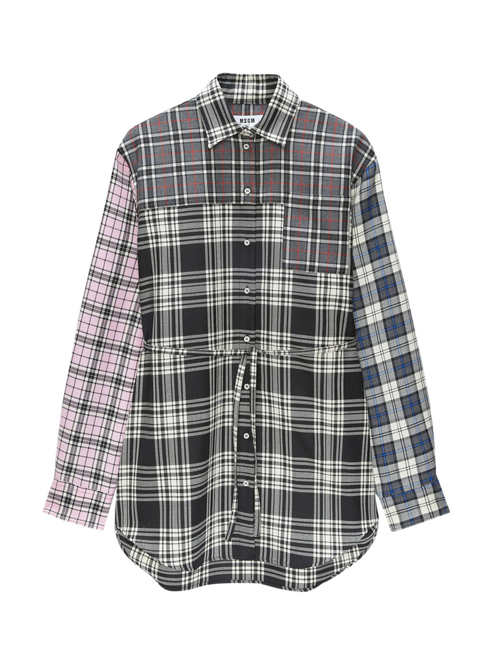 MSGM_Pink_Grey_Checks_Dress_Checkers