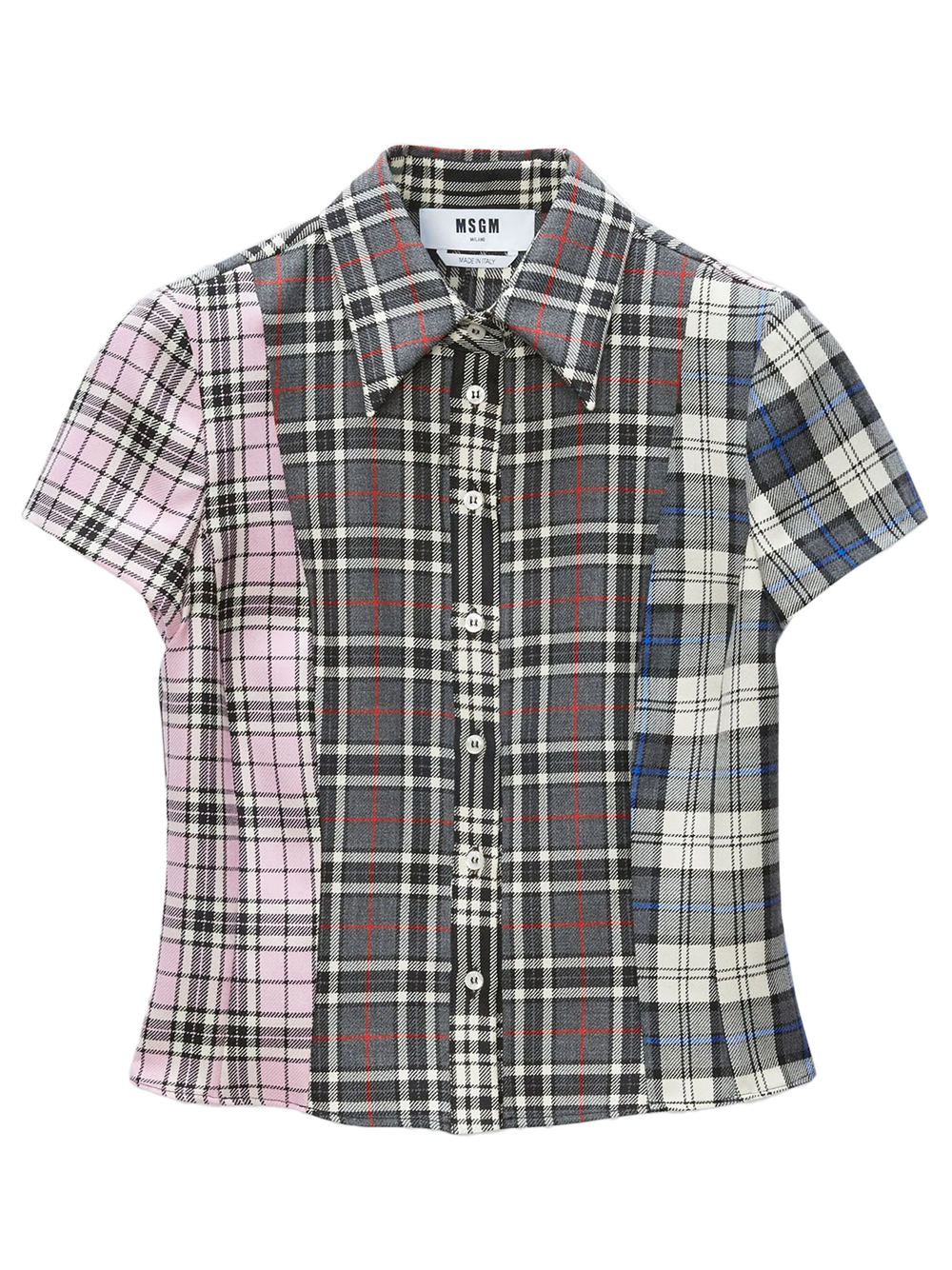 MSGM_Pink_Grey_Checks_Shirt_Checkers