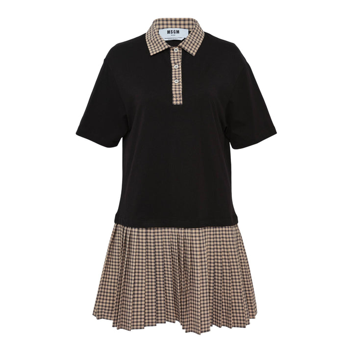 Club21 - MSGM - Pleated Polo Two Colourway Dress - WOVEN DRESSES - Black