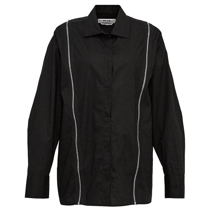 MSGM_Poplin_Shirt_With_Zippers-Black