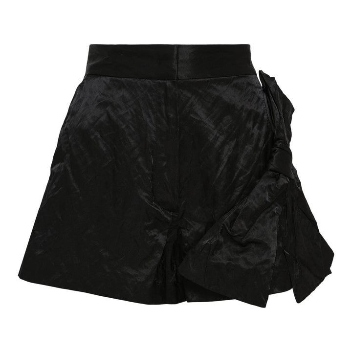 Club21 - MSGM - Ribbon Detail Waisted Shorts - SHORTS - Black