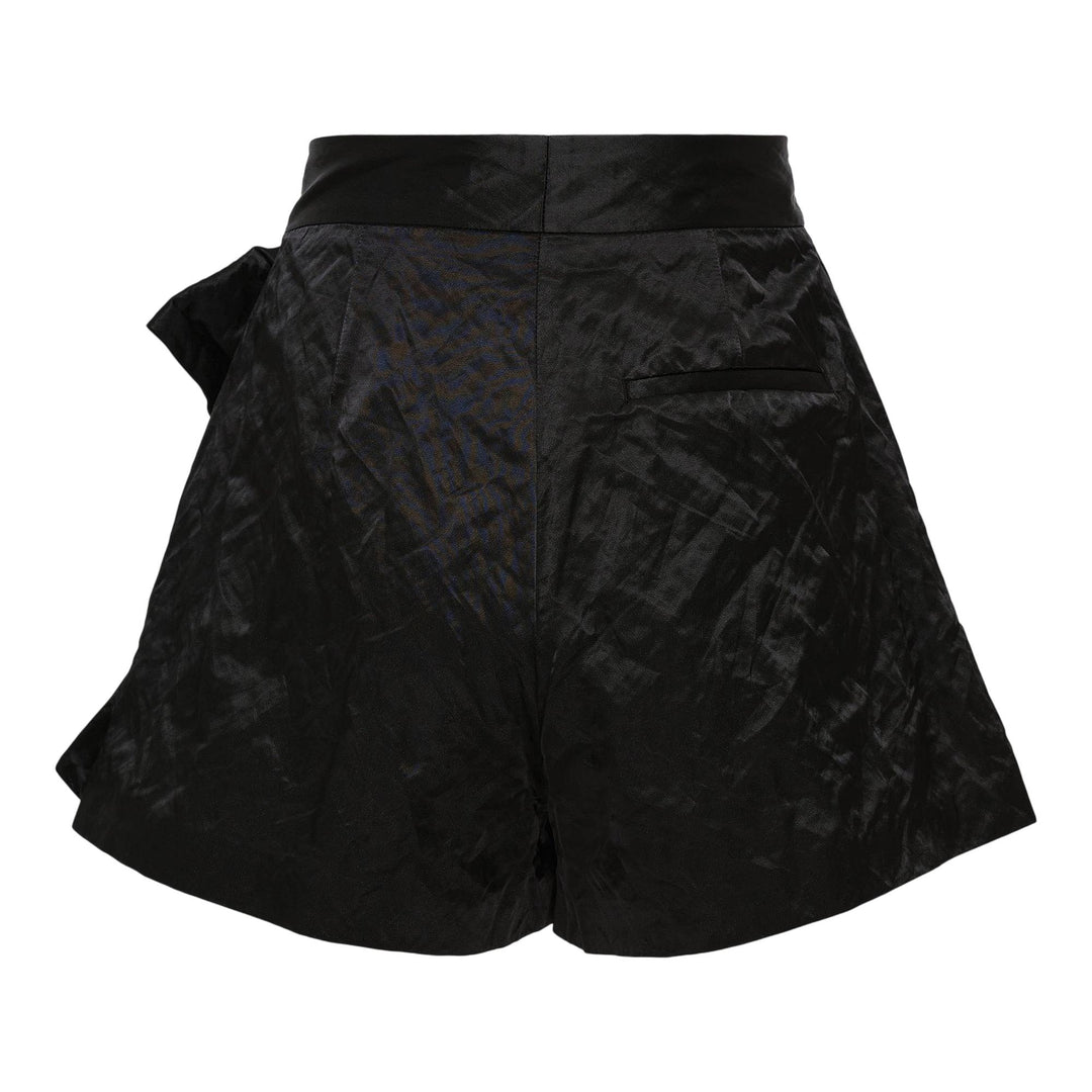 Club21 - MSGM - Ribbon Detail Waisted Shorts - SHORTS - Black