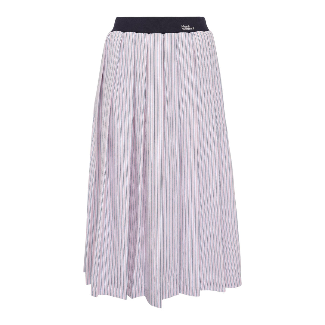 Club21 - Mardi Mercredi - Cotton Pleated Maxi Skirt Stripe - SKIRTS - Pink