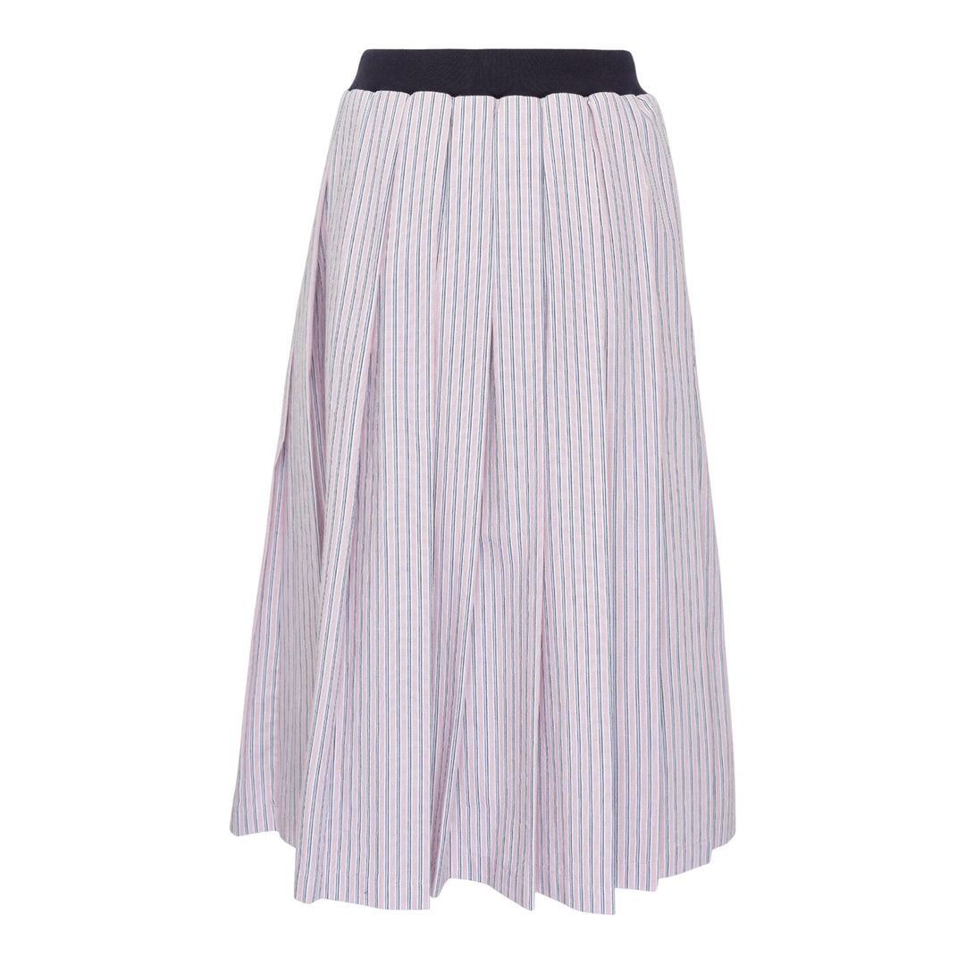 Club21 - Mardi Mercredi - Cotton Pleated Maxi Skirt Stripe - SKIRTS - Pink