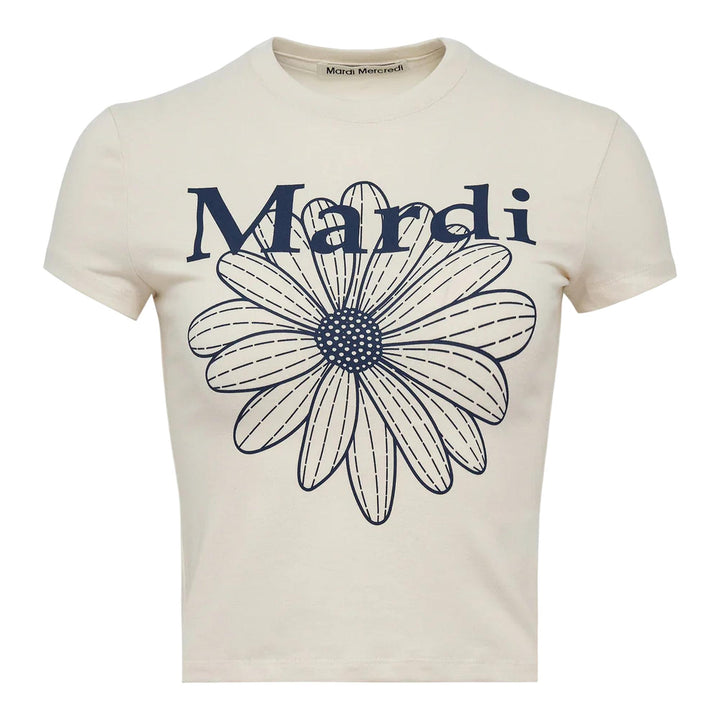 Club21 - Mardi Mercredi - Cropped T-Shirt Flowermardi - TEES - Natural