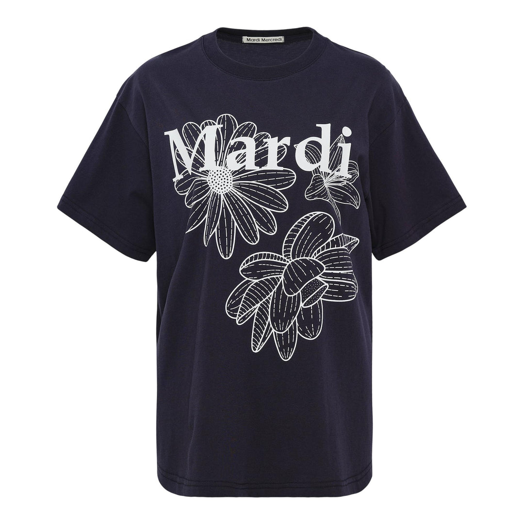 Club21 - Mardi Mercredi - T-Shirt Triple Flower - TEES - Navy