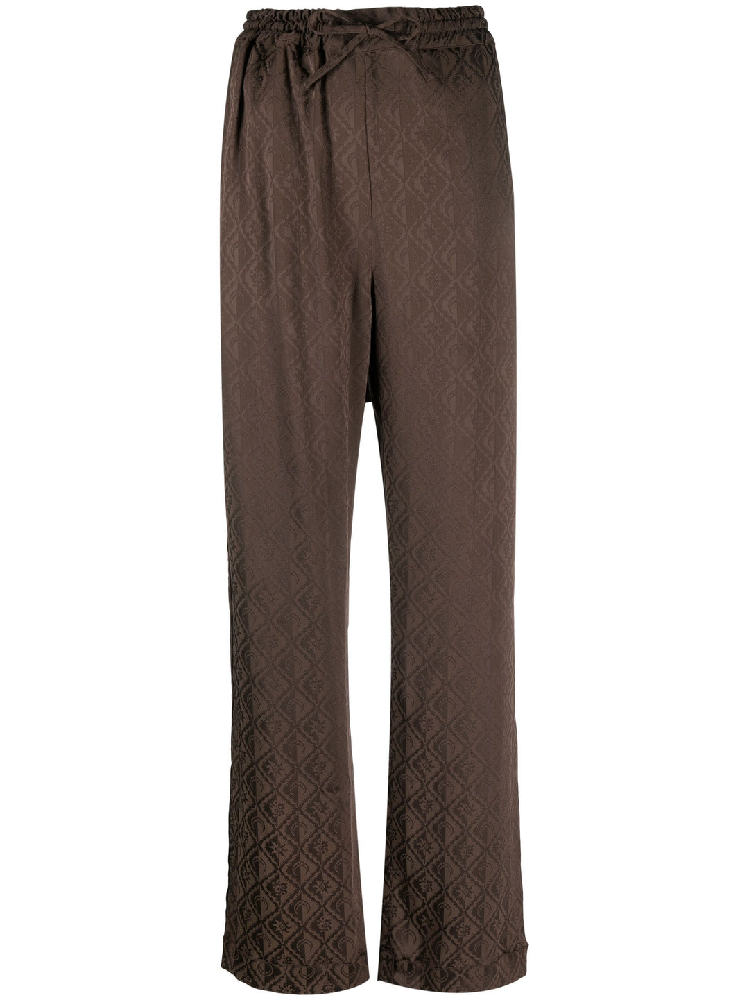 Marine-Serre-Moon-Diamant-Satin-Jacquard-Pants-Brown-1