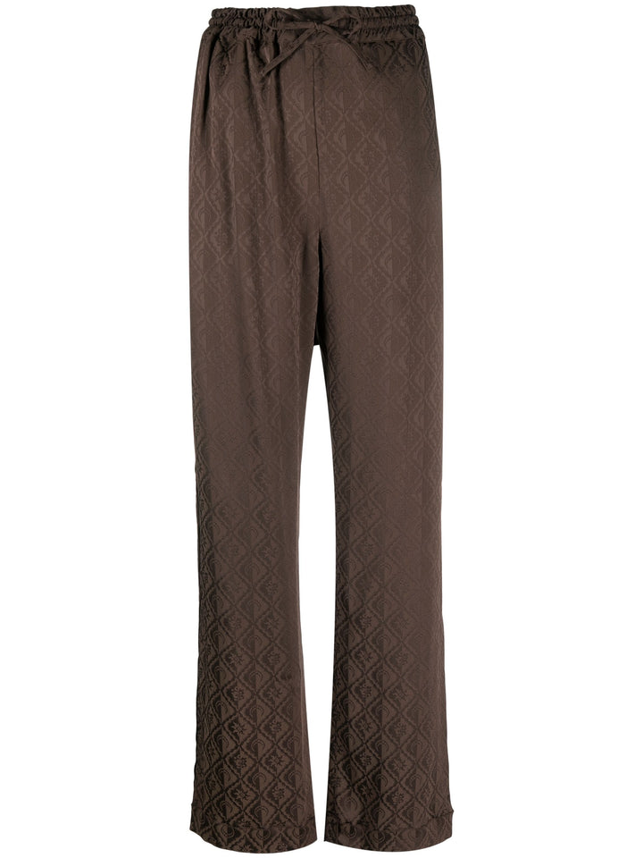 Marine-Serre-Moon-Diamant-Satin-Jacquard-Pants-Brown-1