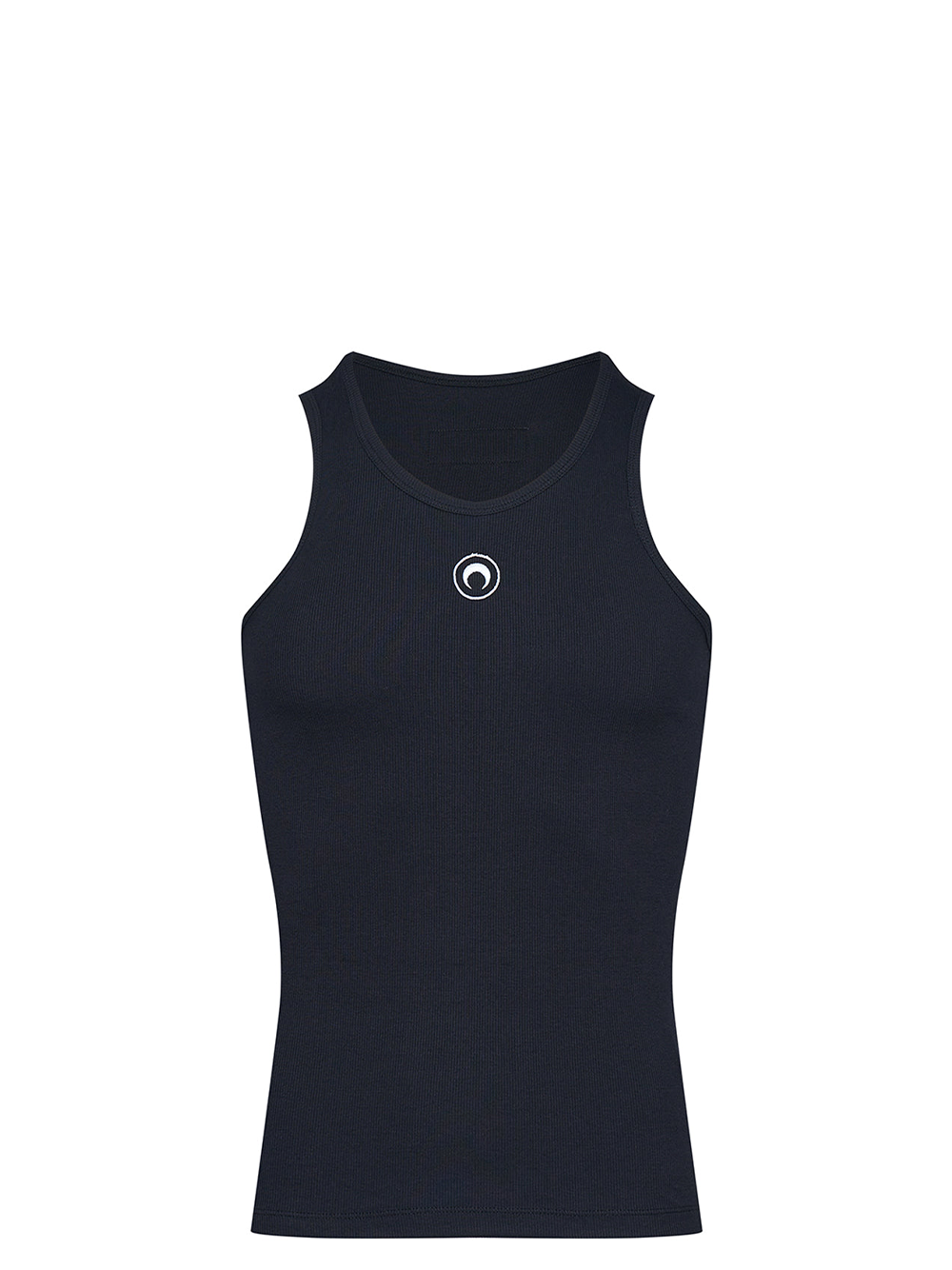 Marine Serre Organic Cotton Rib Tank Top Black 1