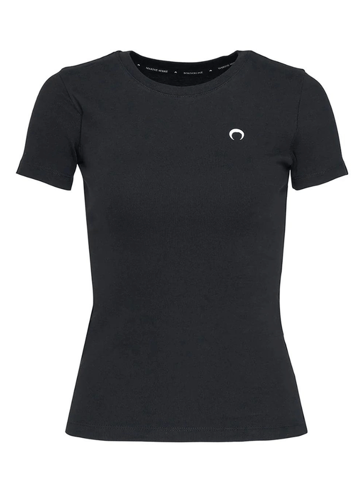 Marine Serre Organic Cotton T-Shirt Black 1