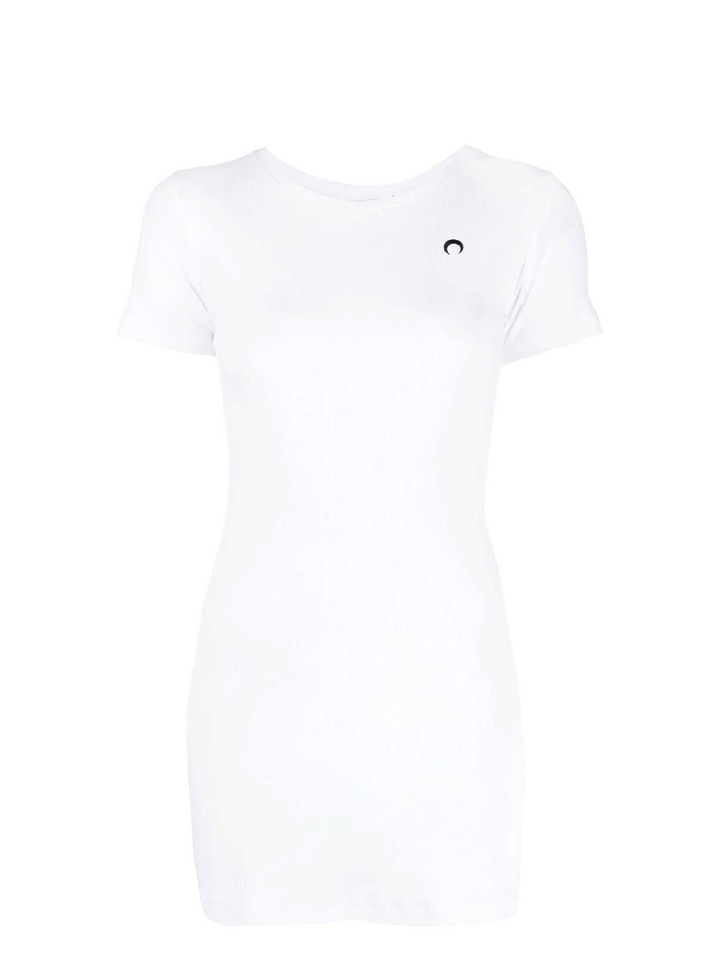 Marine Serre Organic Cotton T-Shirt Dress White 1