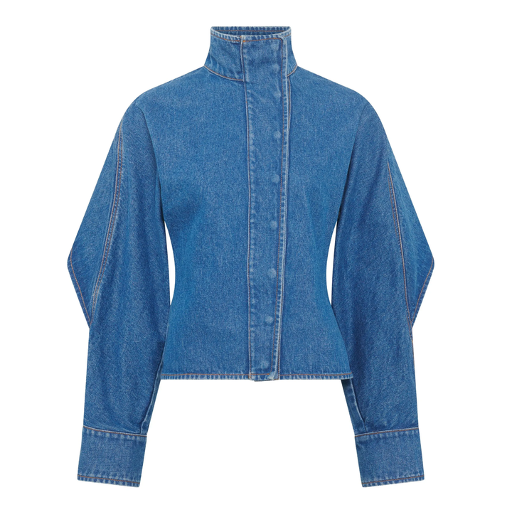 Moon Laser Blue Wash Denim Top