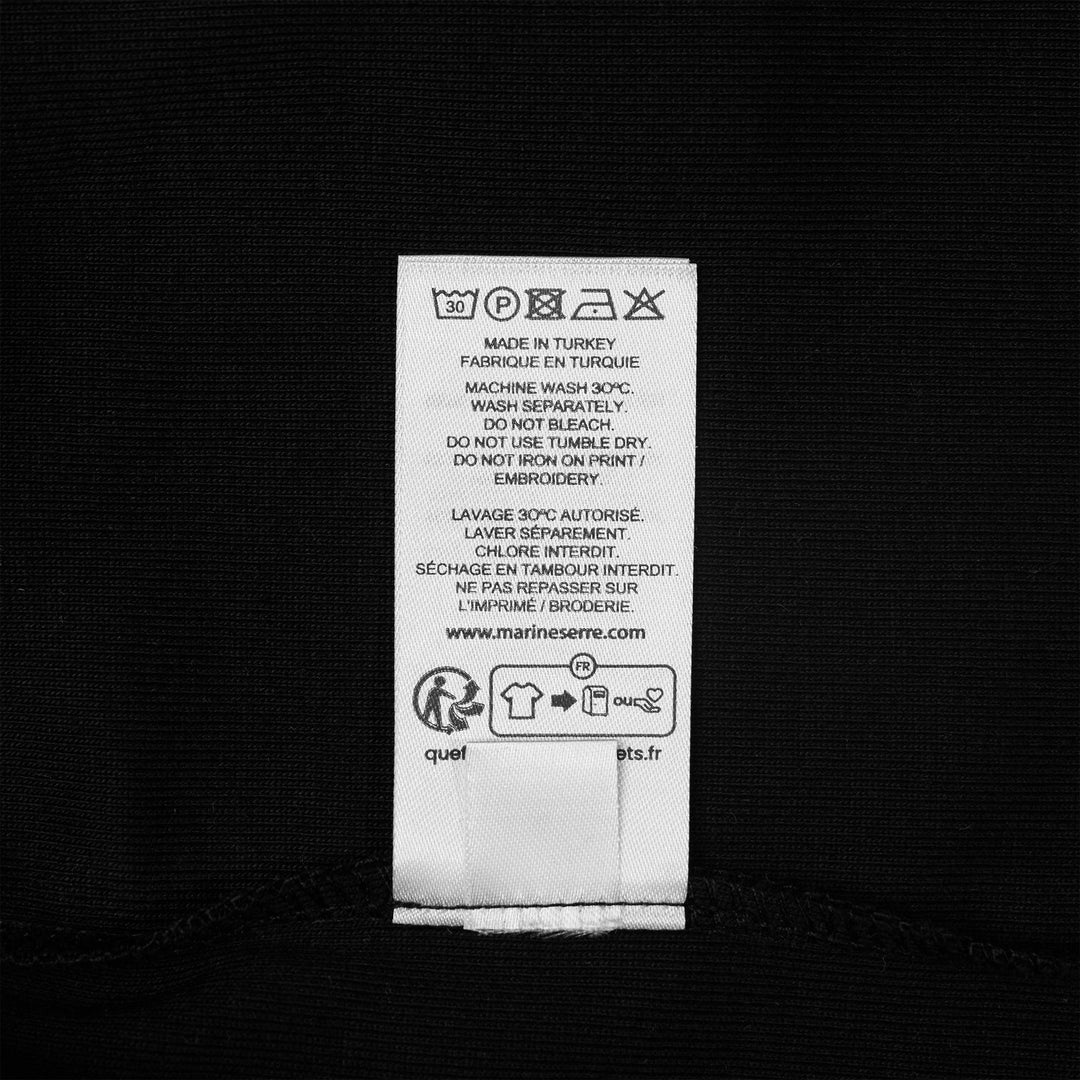 Club21 - Marine Serre - Moon Logo Bicolor Jersey Baby Fit T-Shirt - TEES - Black