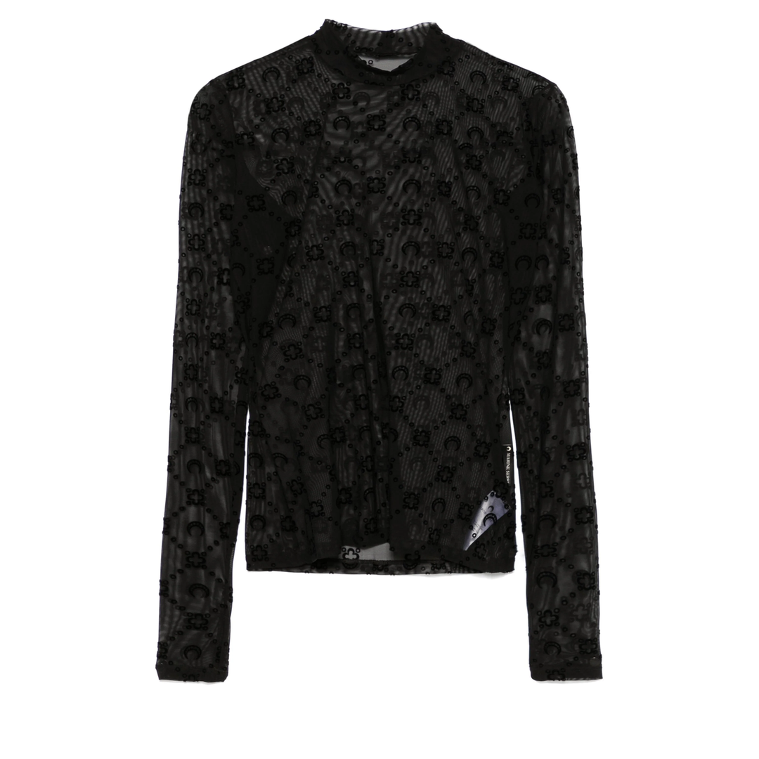 Moonogram Mesh Flock Second Skin Top – Club21.com