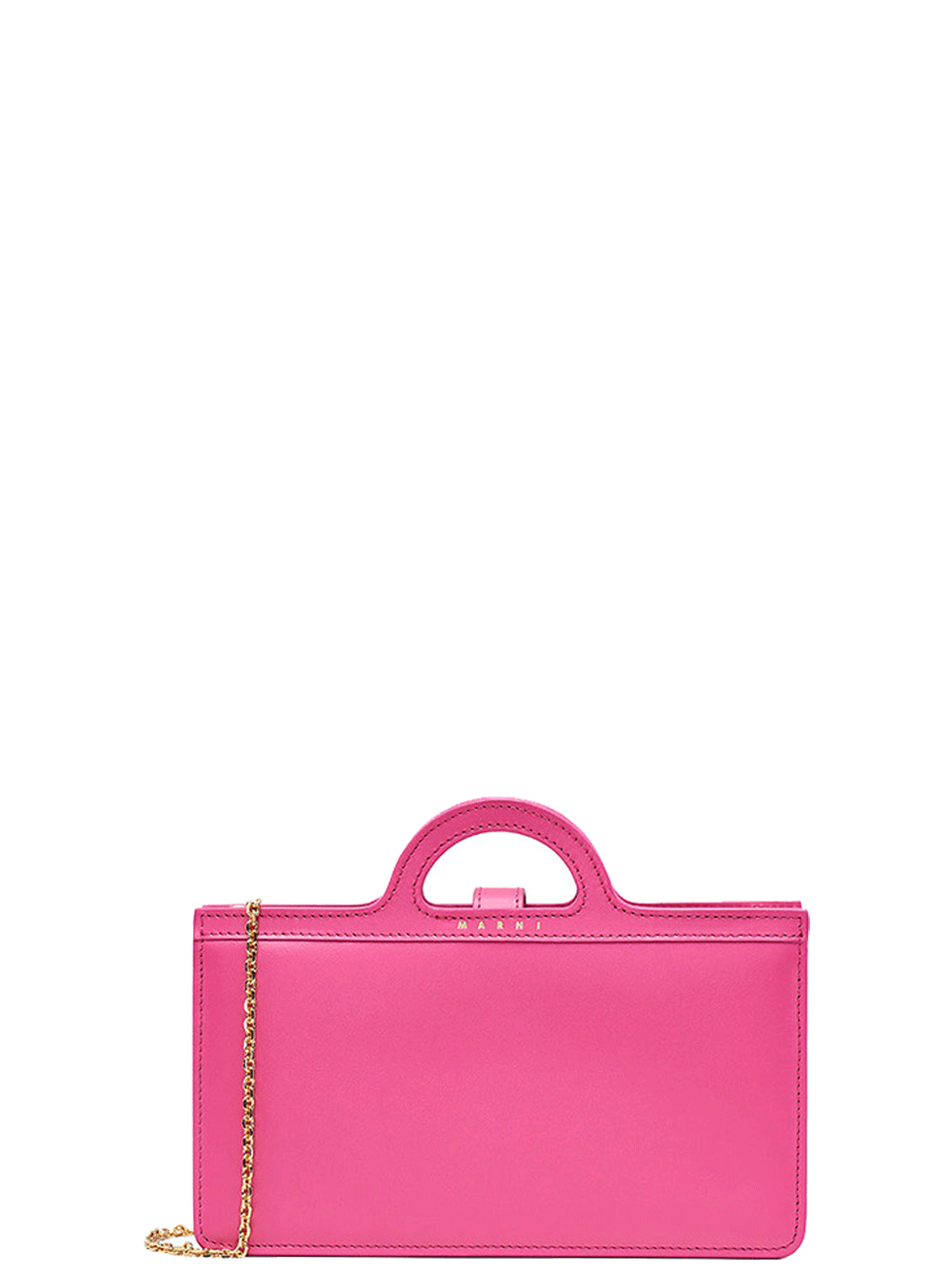 Marni Long Wallet With Chain In Calf Leather Fushia 1