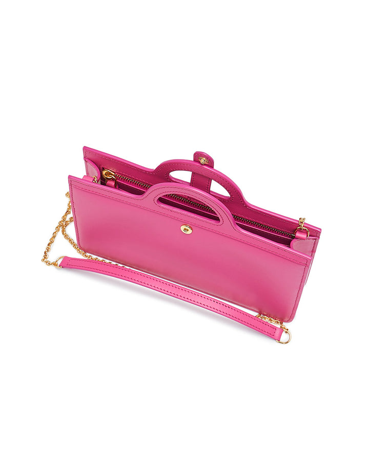 Marni Long Wallet With Chain In Calf Leather Fushia 3