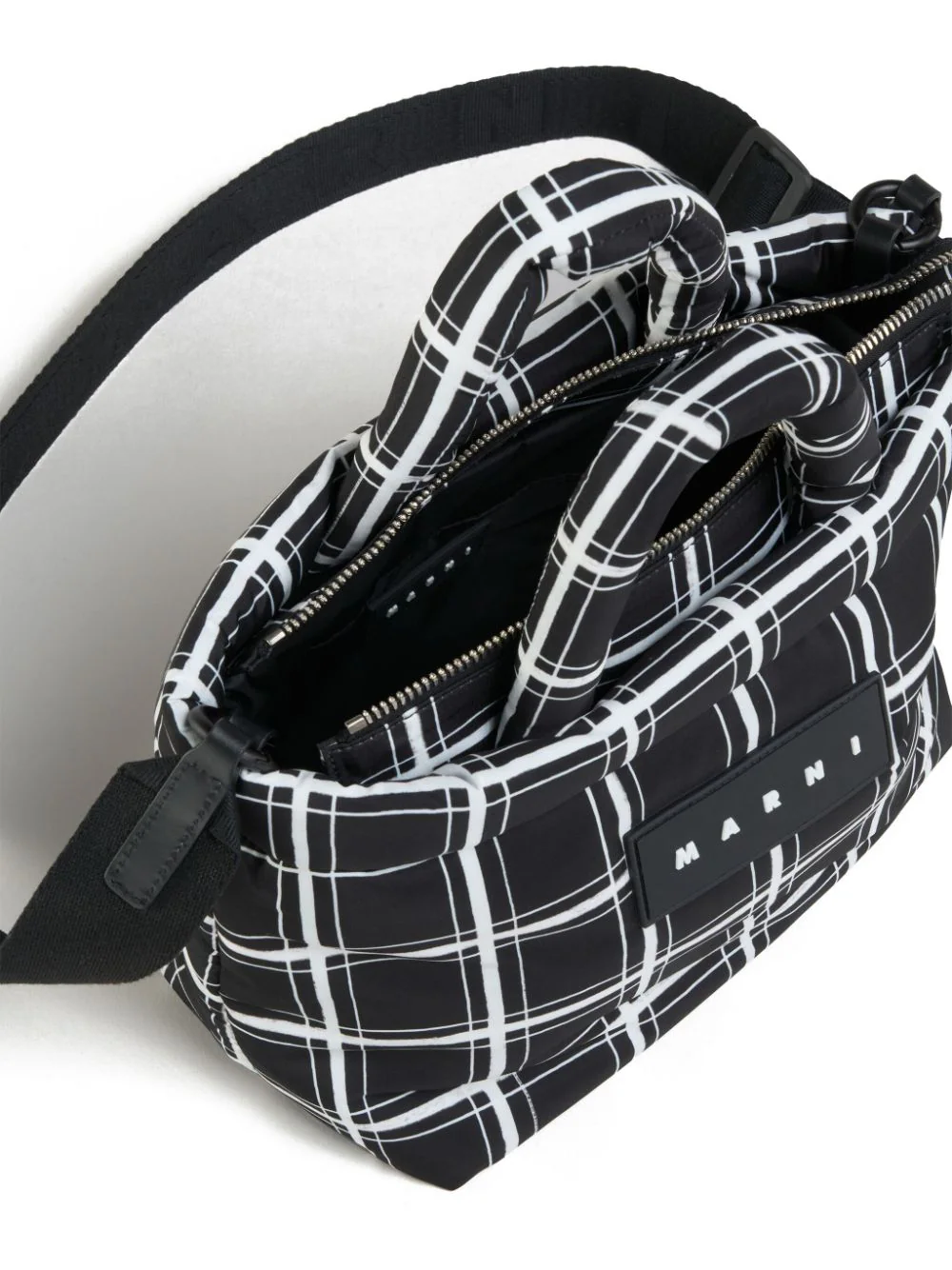 Marni-Nylon-Check-Tote-Black-5