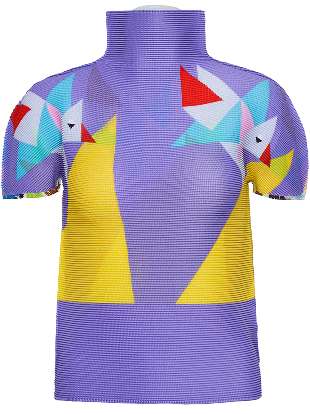 Me Issey Miyake Origami Bird Pleats High Neck Top Lilac Hued 1