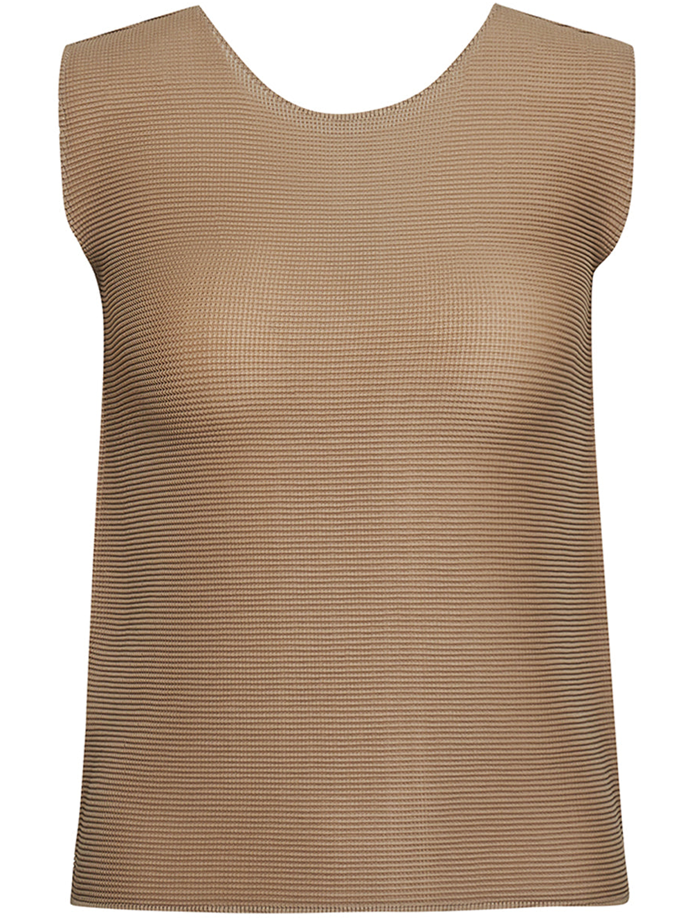 Me Issey Miyake Stretch Pleats 6 Tank Top Beige 1