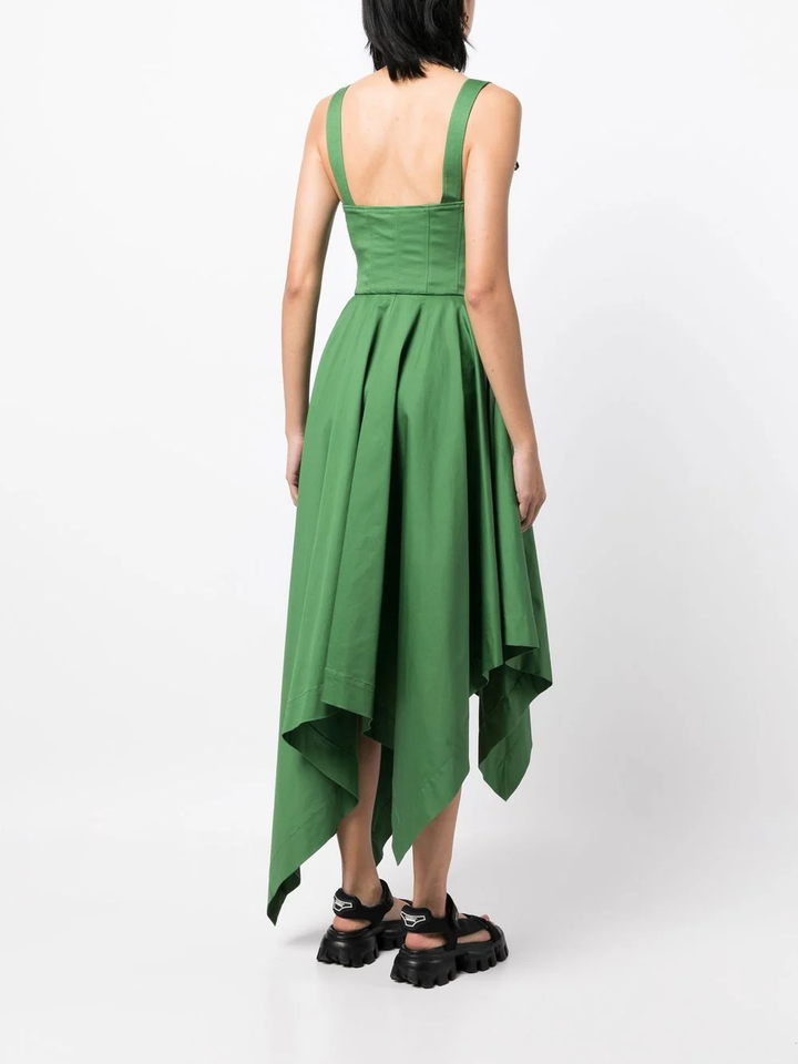 Monse-Laced-Front-Sleeveless-Dress-Green-4