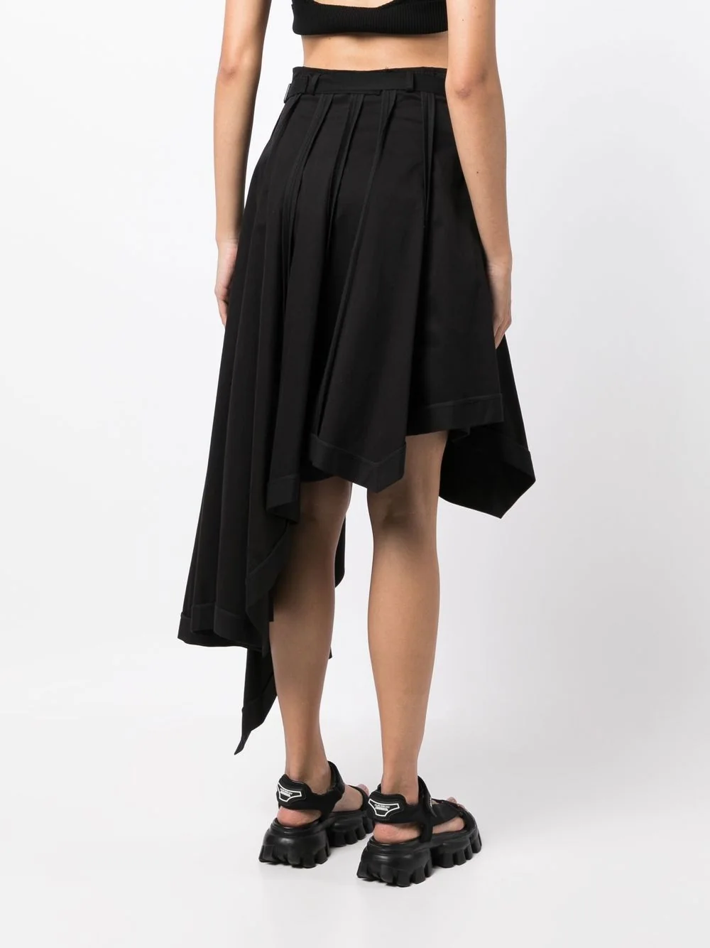 Monse-Laced-Up-Asymmetrical-Hem-Skirt-Black-4