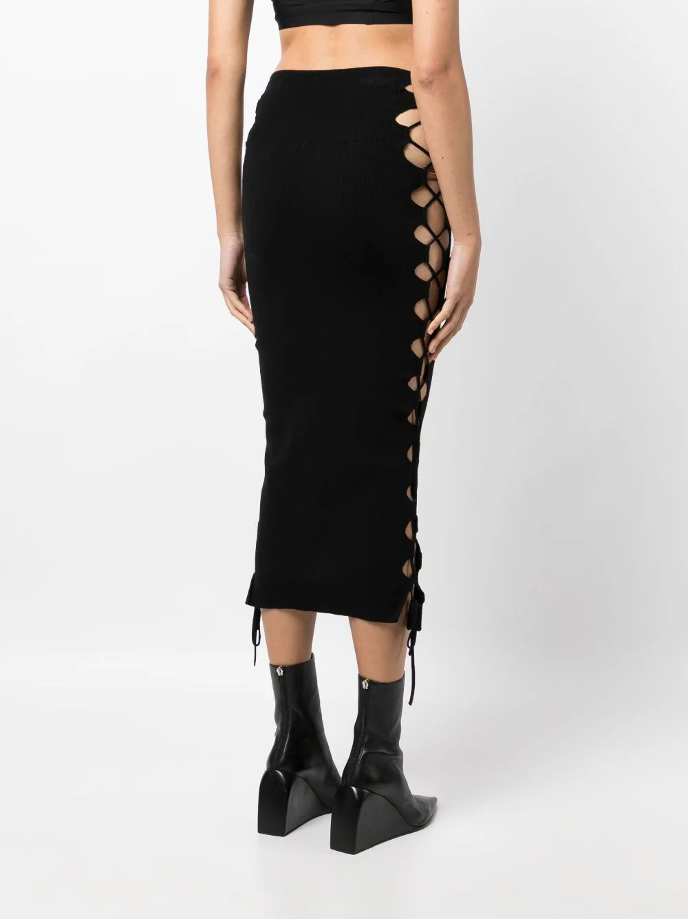 Monse-Lacing-Knitted-Skirt-Black-4