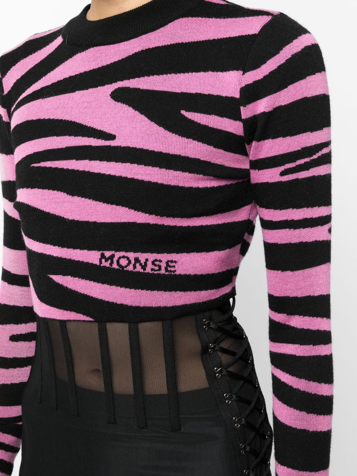 Monse-Zebra- Cropped-Sweater-Pink-5
