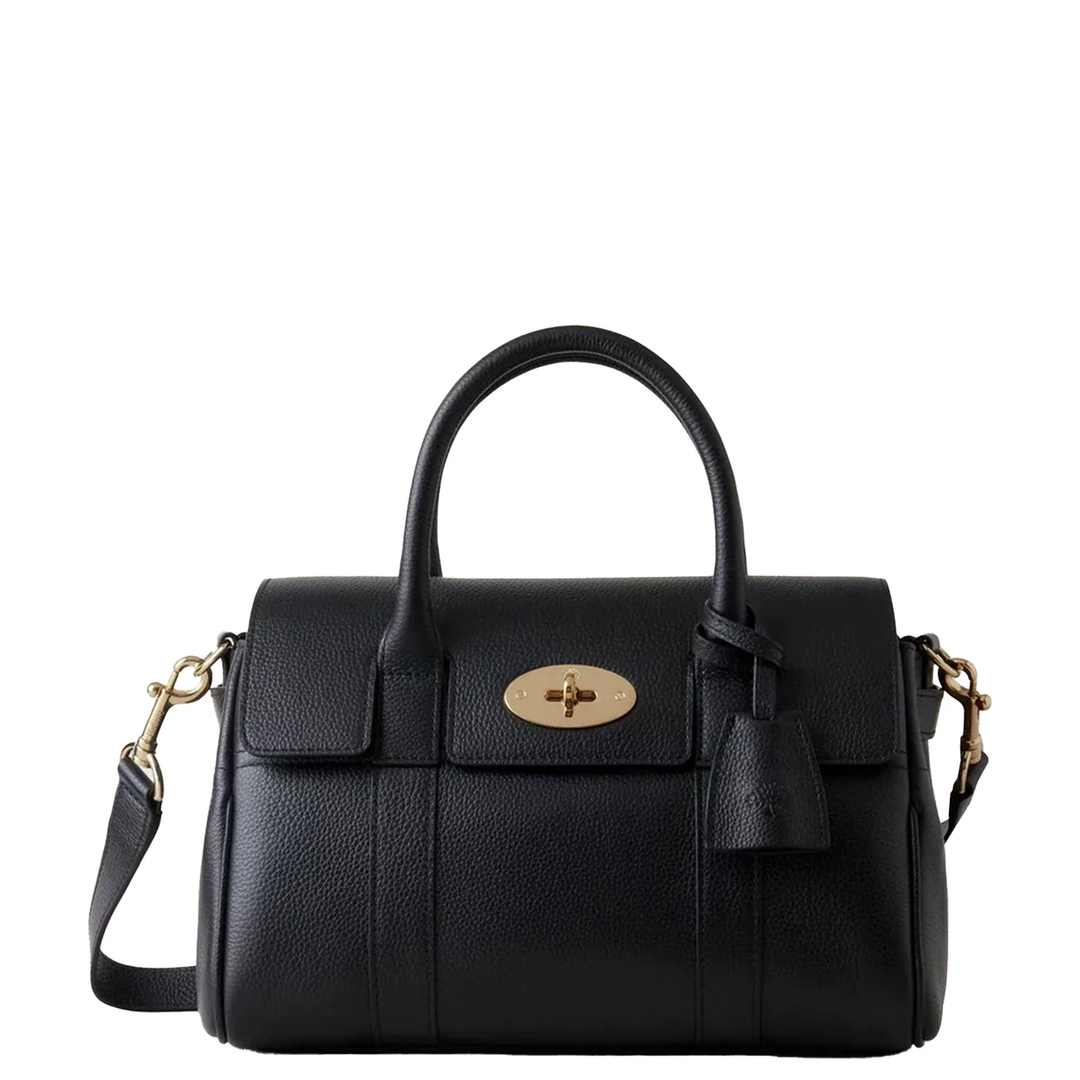 Bayswater Satchel Black Small Classic Grain