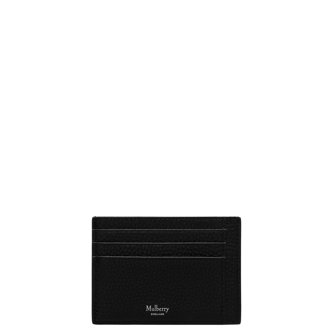 Card Holder Black Small Classic Grain