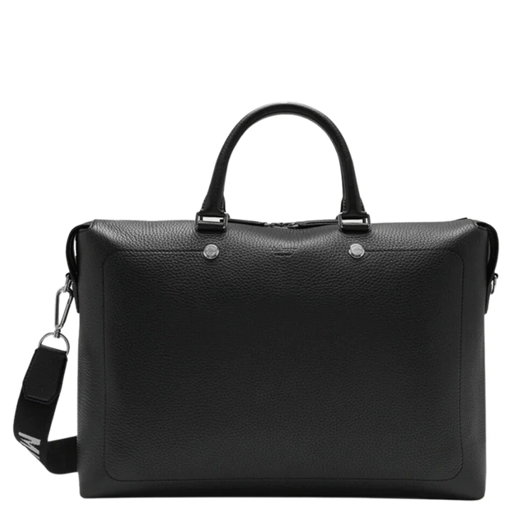 City Briefcase Heavy Grain & Branded Webbing (Black)