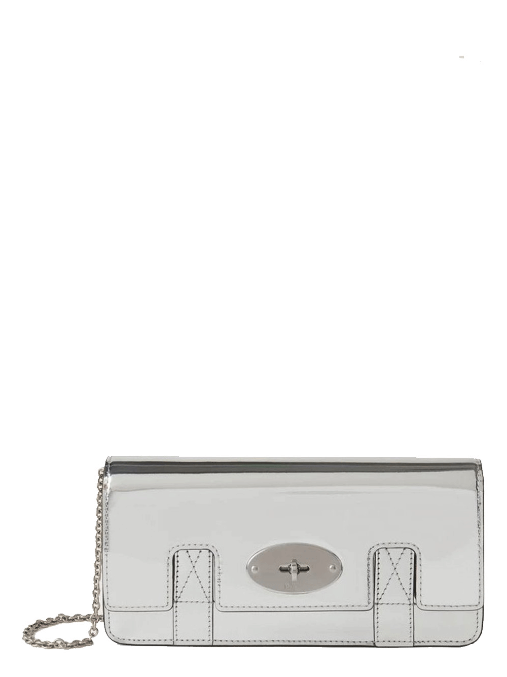 Mulberry-EastWestBayswaterClutchMirrorPlainVersion-Silver-1