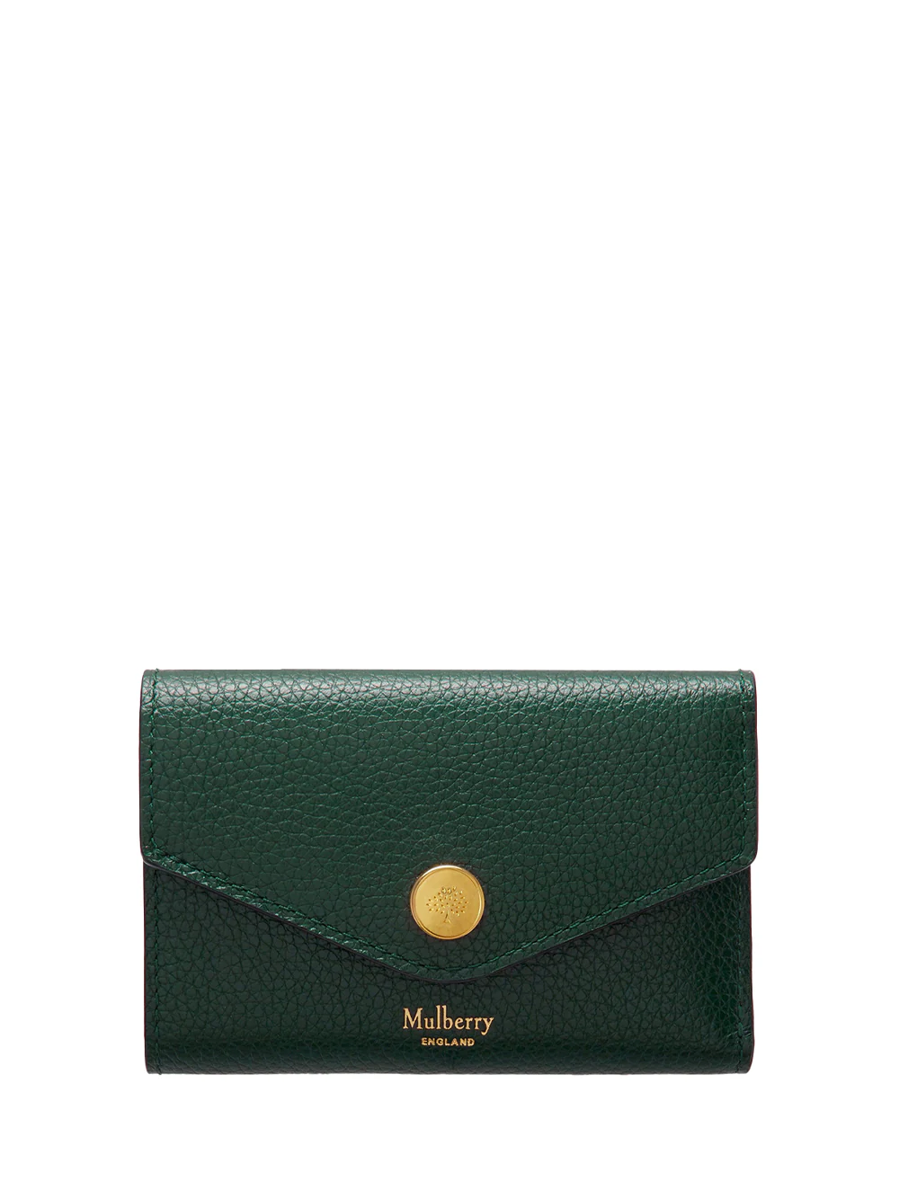 Folded Multi-Card Wallet Mulberry Green Small Classic Grain