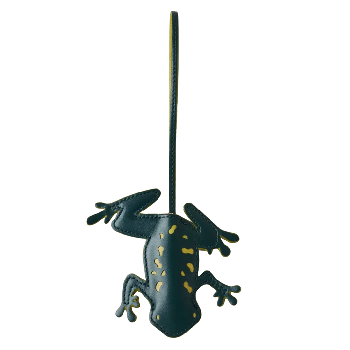 Frog Keyring Mulberry Green Silky Calf