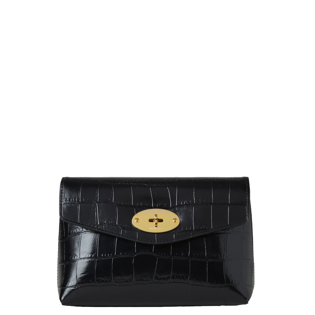 Darley Cosmetic Pouch Black Shiny Small Croc