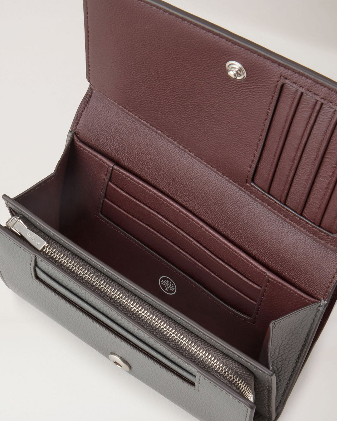 Medium Continental French Purse Small Classic Grain (Charcoal)