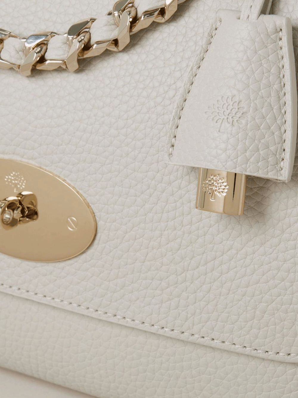 mulberry lily white Medium Lily Top Handle Heavy Grain (Chalk) – Club21.com